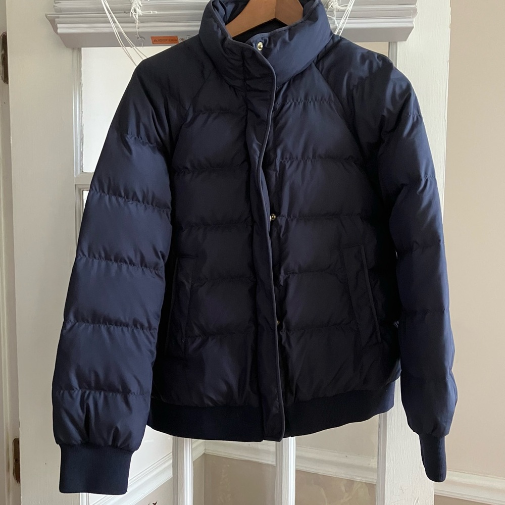 J. CREW Navy Blue Down Puffer Jacket